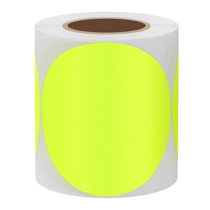 Hybsk Round Color Coding Circle Dots Labels Warehouse Inventory Organizer Stickers (3 inch, Fluorescent Yellow) - Image 2